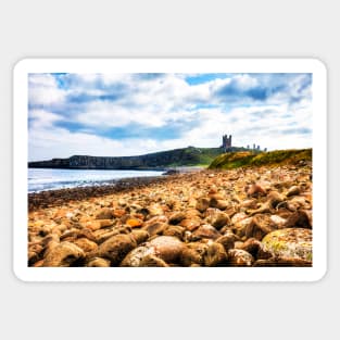 Dunstanburgh Castle Northumberland Rocky Coastline Sticker